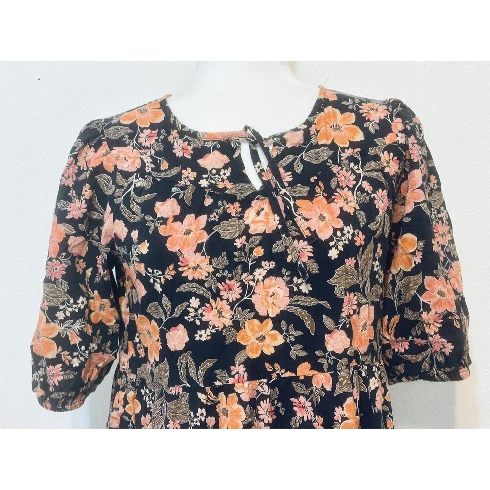 Old Navy Youth Girls Size 14 XL Short Sleeve Ruffled Foral Babydoll Dress